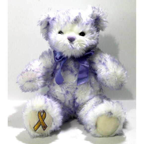 Build A Bear Nikki's Purple Ribbon Cancer Awareness Stuffed Animal Plush Bear - Picture 9 of 9